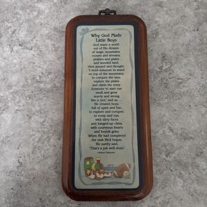 "Why God Made Little Boys" Wooden Wall Plaque